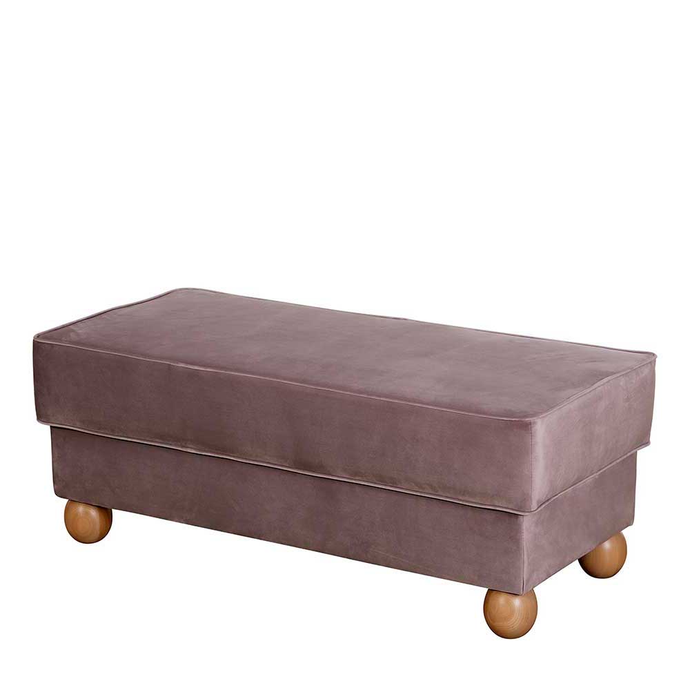Couchhocker aus Samtvelours in Rosa - Garcia