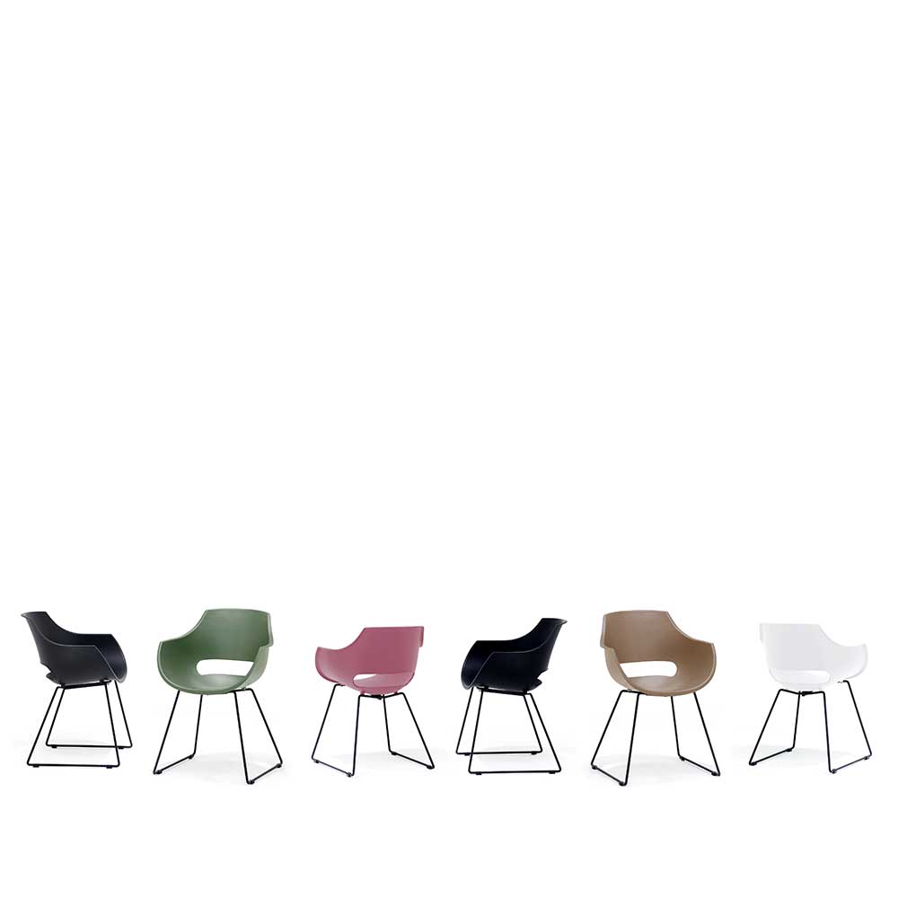 Designstühle mit Armlehnen in Grau - Lewis (4er Set)