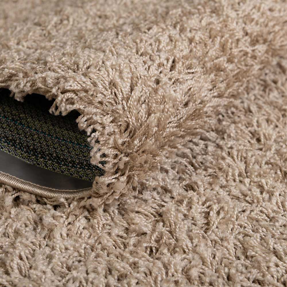 Graubrauner Läufer oder Teppich mit Hochflor - Liv