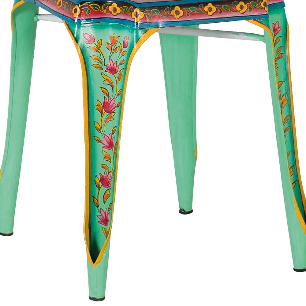 Design Metallstühle Bunt - floral gemustert - Numento (2er Set)