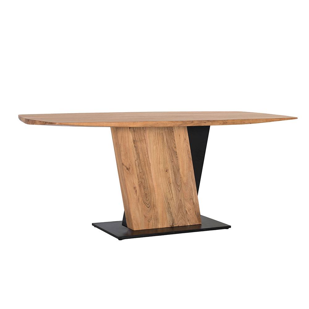 Design Esszimmertisch in Akazie Natur mit Schwarz - Karibia