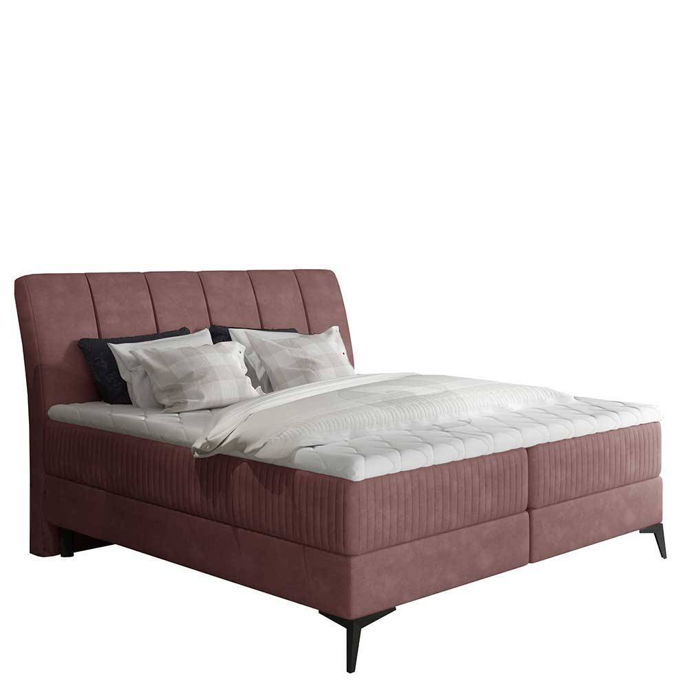 Boxbett mit Matratzen in Rosenholz Velours - Serves