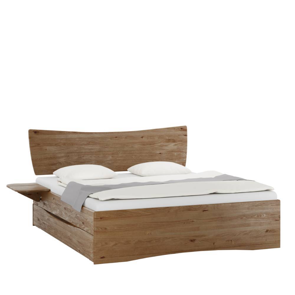 Stauraumbett aus Wildeiche Massivholz - Plural