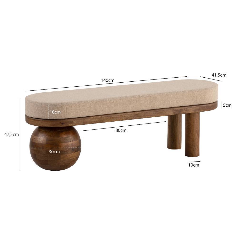 Designbank aus Mangoholz Maße und Abmessungen für die perfekte Planung im Flur – Enloy