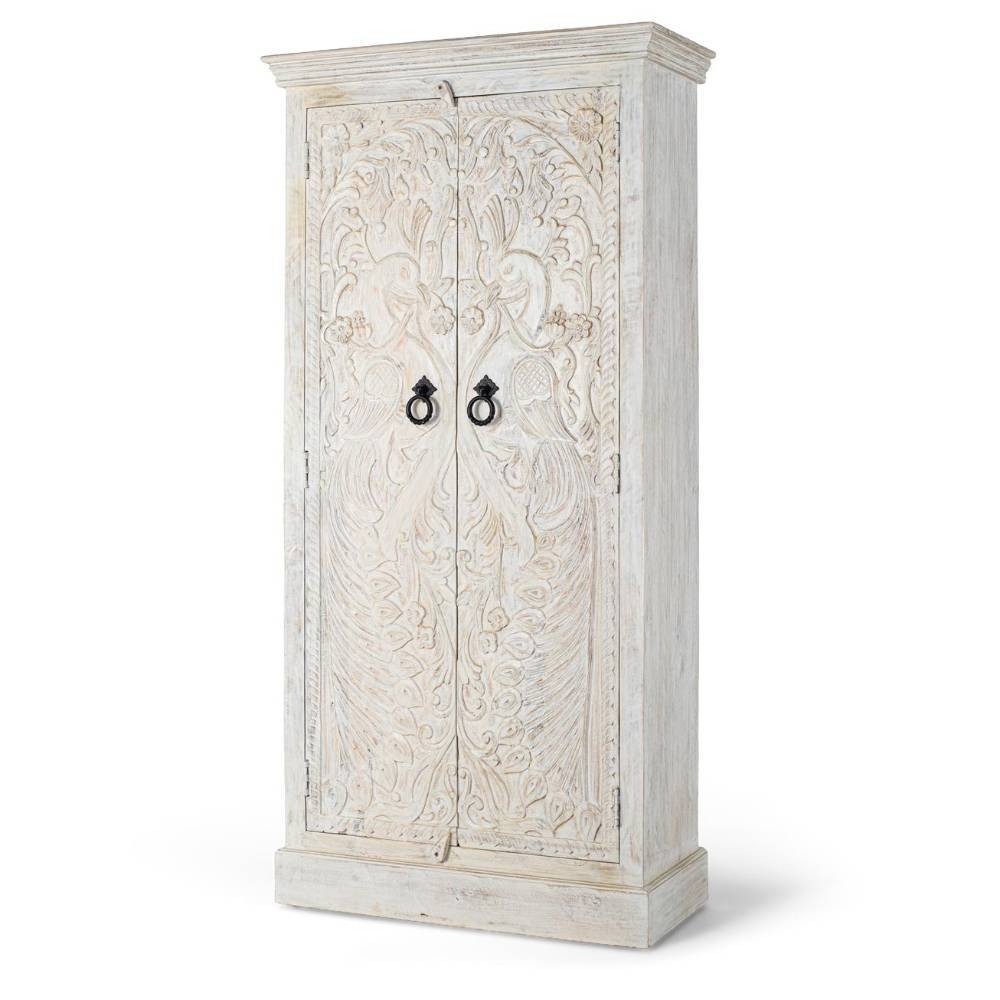 Design Garderobenschrank in Antikweiß - Lubines