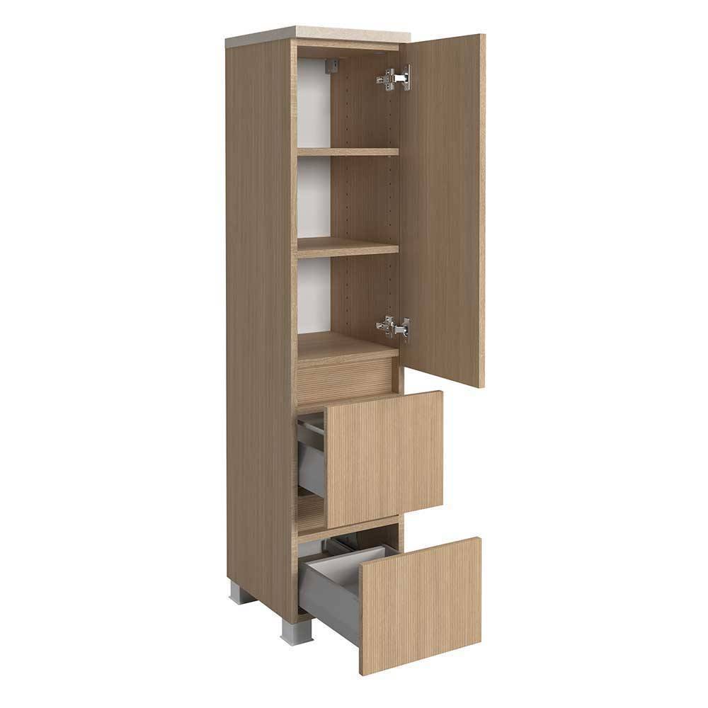 Waschplatz und Midischrank Set - Vibulam (dreiteilig)