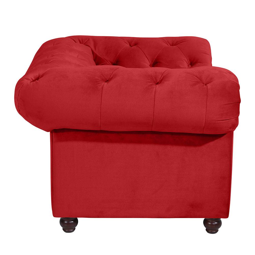 Roter Chesterfield-Sessel aus Samtvelours - Cebaza