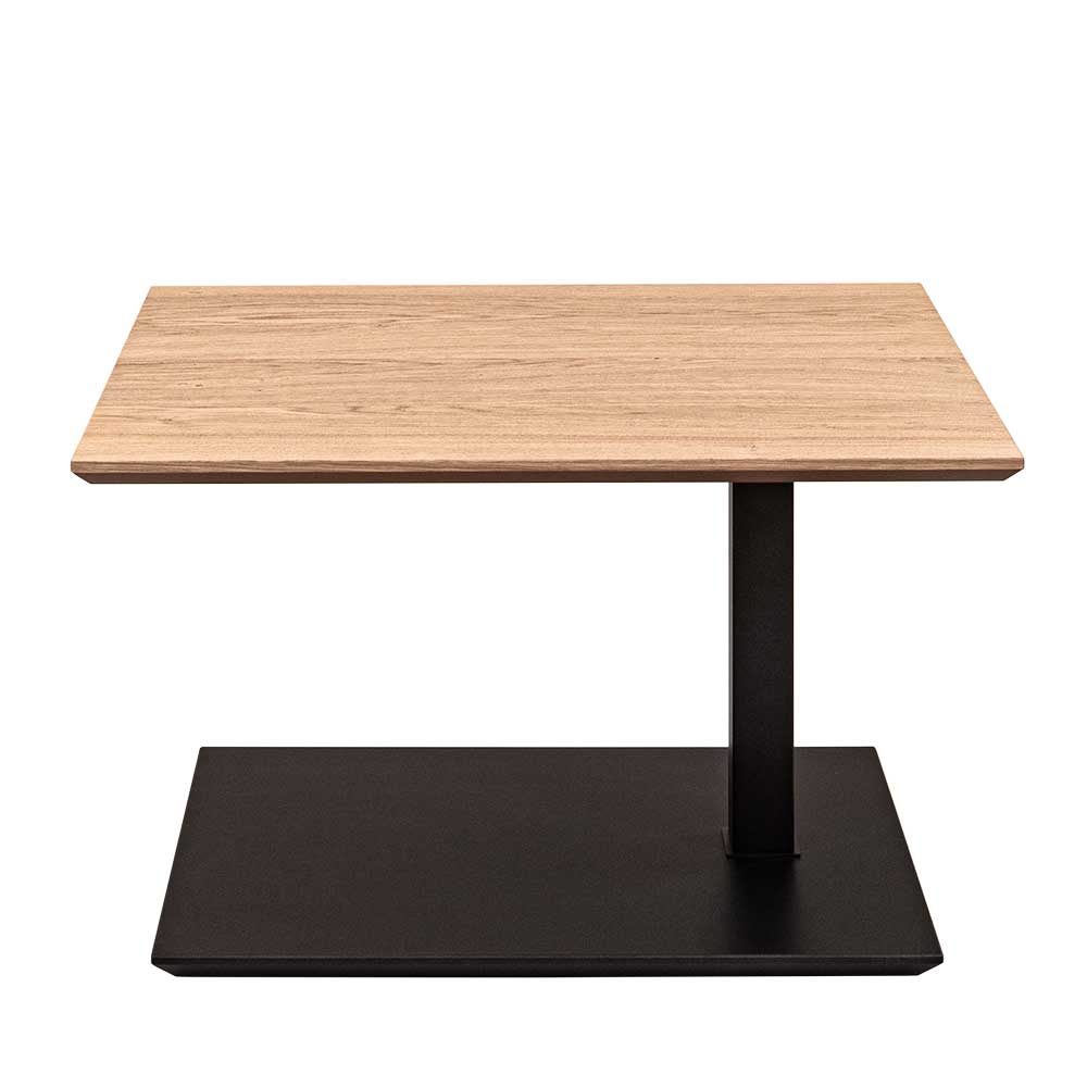 70x60 cm Höhenverstellbarer Tisch in Wildeiche Furnier - Anram