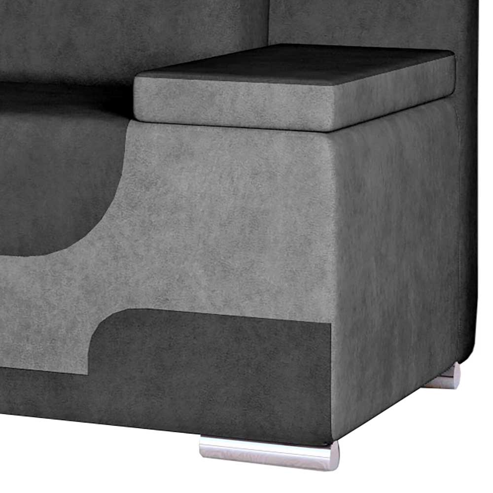 Schlafsofa in Hellgrau und Dunkelgrau Vintage Look - Kuango