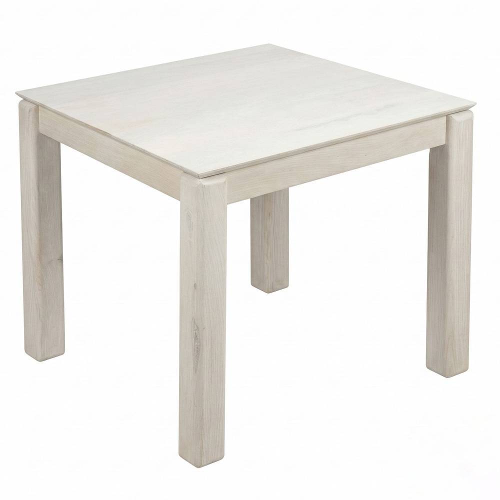 Quadratischer Esszimmertisch in hellem Holz White Wash – Xamento