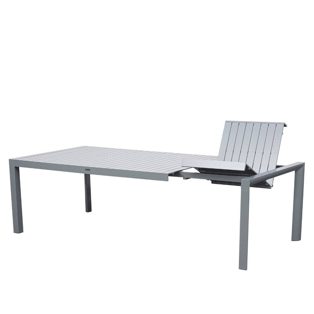 Aluminium Outdoortisch in Silbergrau - This