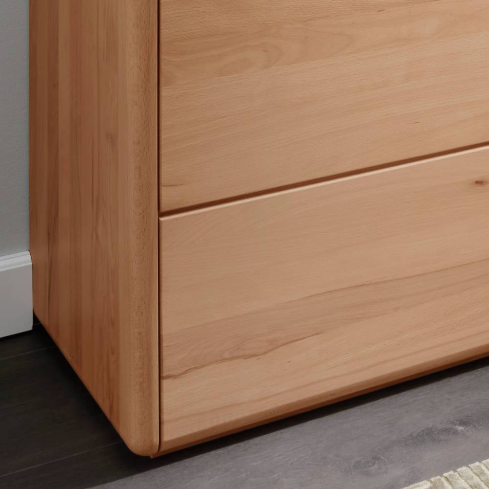 Kernbuche Anrichte mit abgerundetem Sockelbereich und Massivholz-Oberfläche, modernes Design – Embus