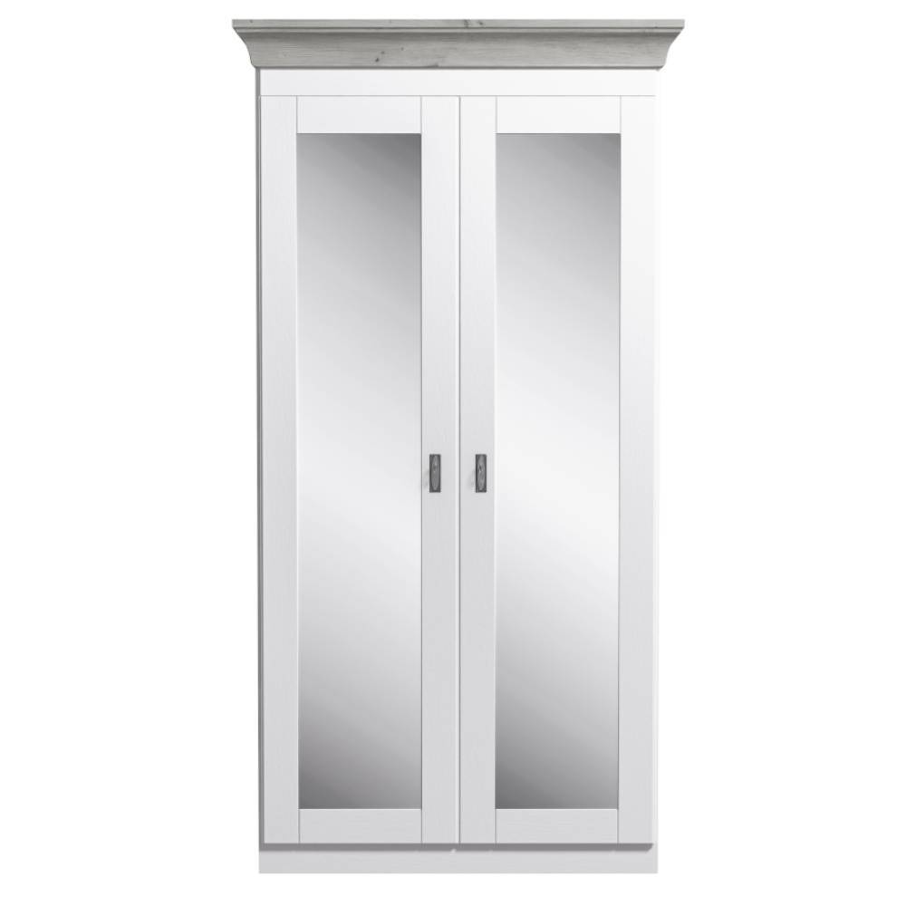 Modern Country Schrank in Weiß mit Grau - Caneon