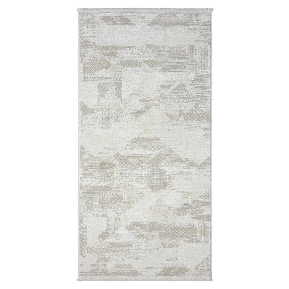 Kurzfloriger Teppich in Beige & Creme - Helsico