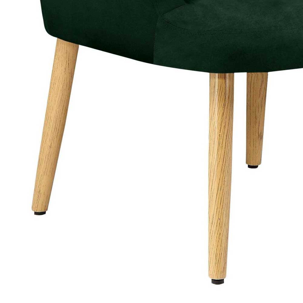 Dunkelgrüner Sessel mit Fußhocker - Coraoda (zweiteilig)