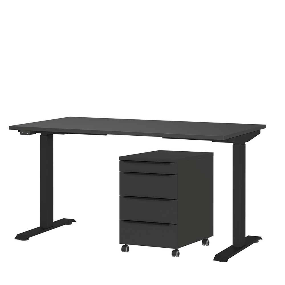 Elektrisch verstellbarer Bürotisch & Rollcontainer - Tila (zweiteilig)