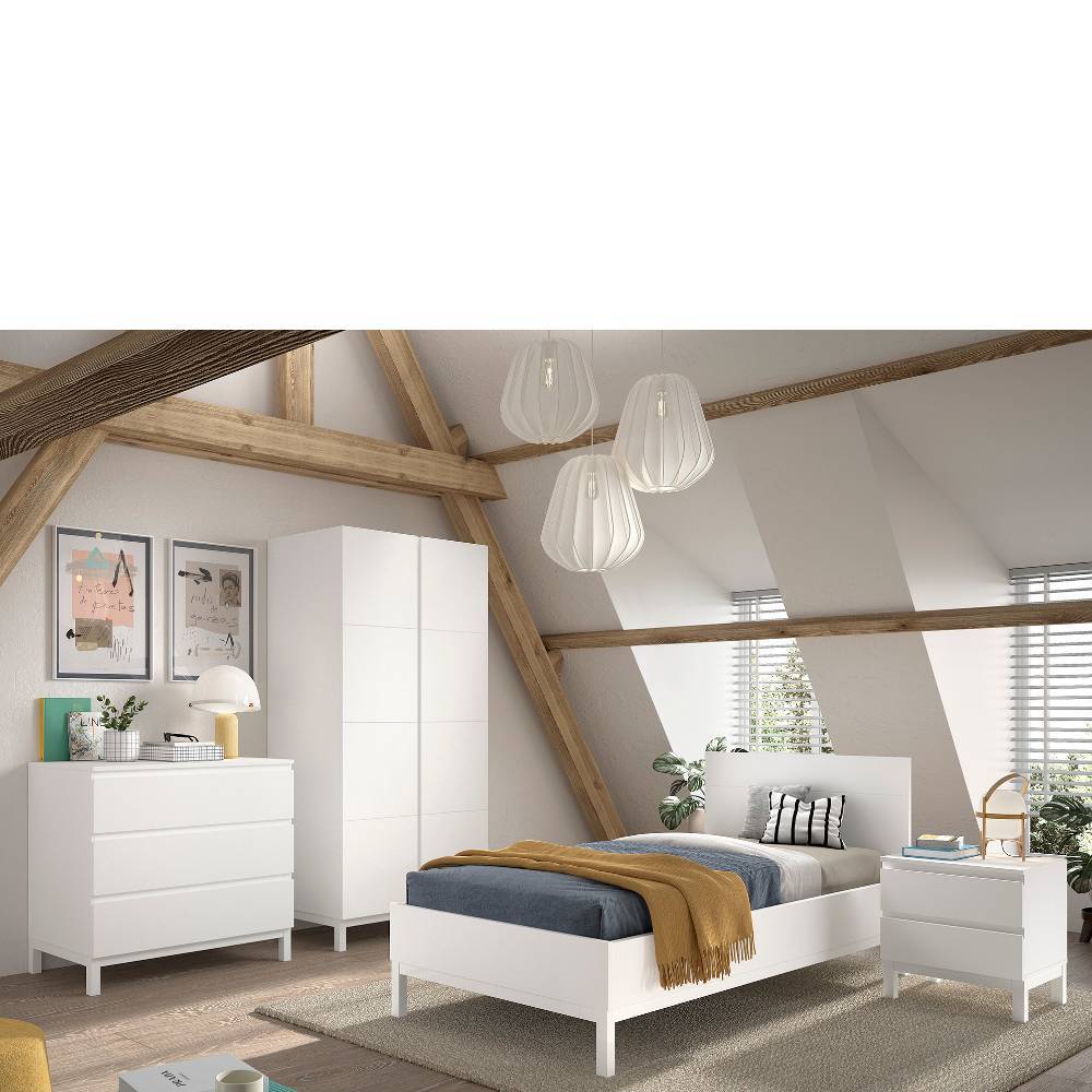 Jugendzimmer Bett und Schränke Set - Crocinol (vierteilig)