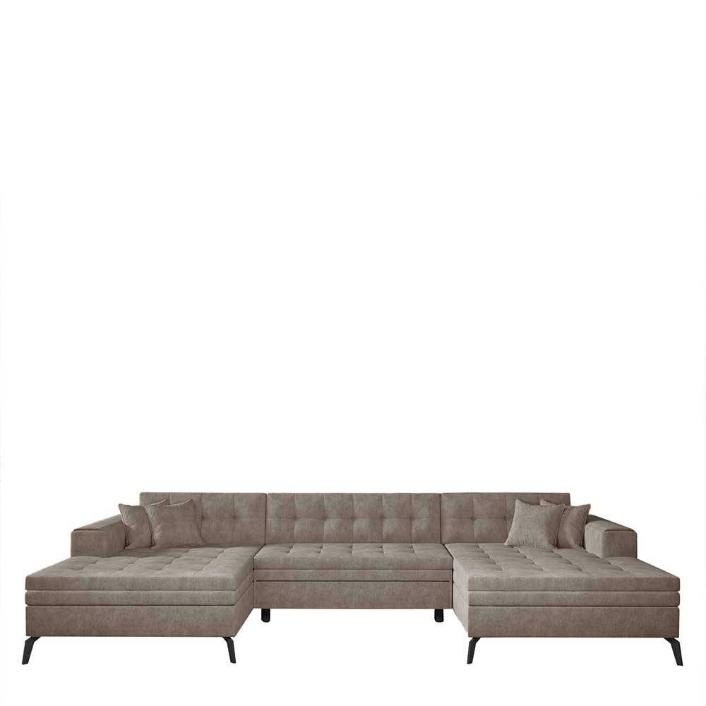 U-Form Wohnlandschaft in Taupe - Porecca
