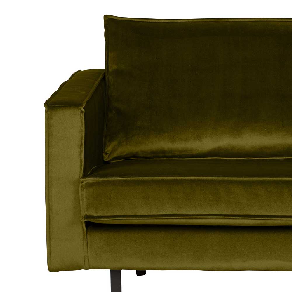 Olivgrüner  Retro Style Sessel Laconca mit Samtbezug