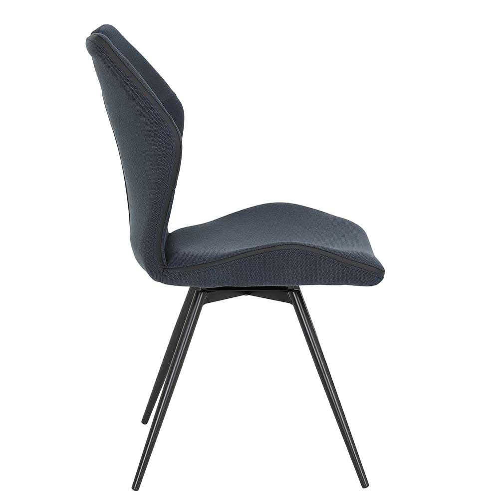 Dunkelblaue Stühle aus Webstoff - Mombrosso (Set)