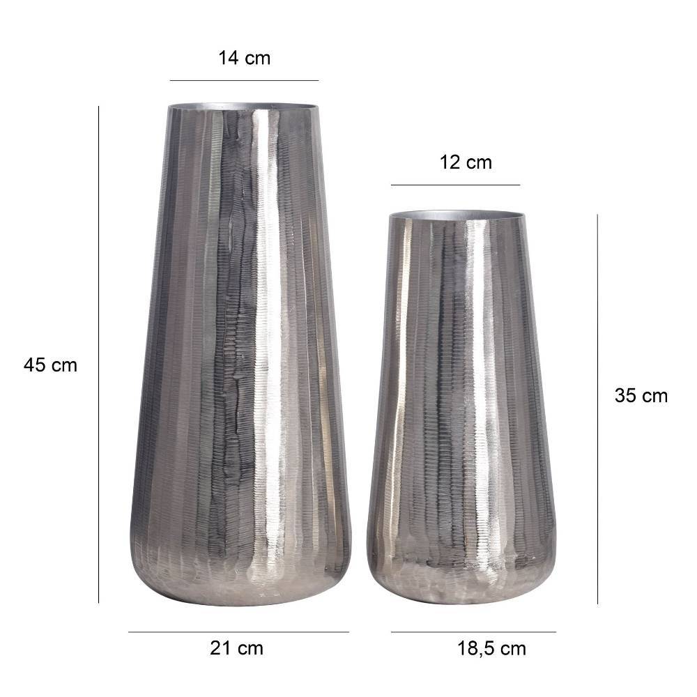 Elegante Vasenkombination aus Aluminium - Lymesca (zweiteilig)