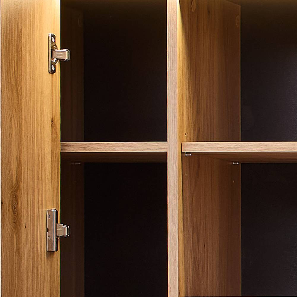 Wohnzimmer-Vitrinenschrank in Eiche Holzoptik - Zorro