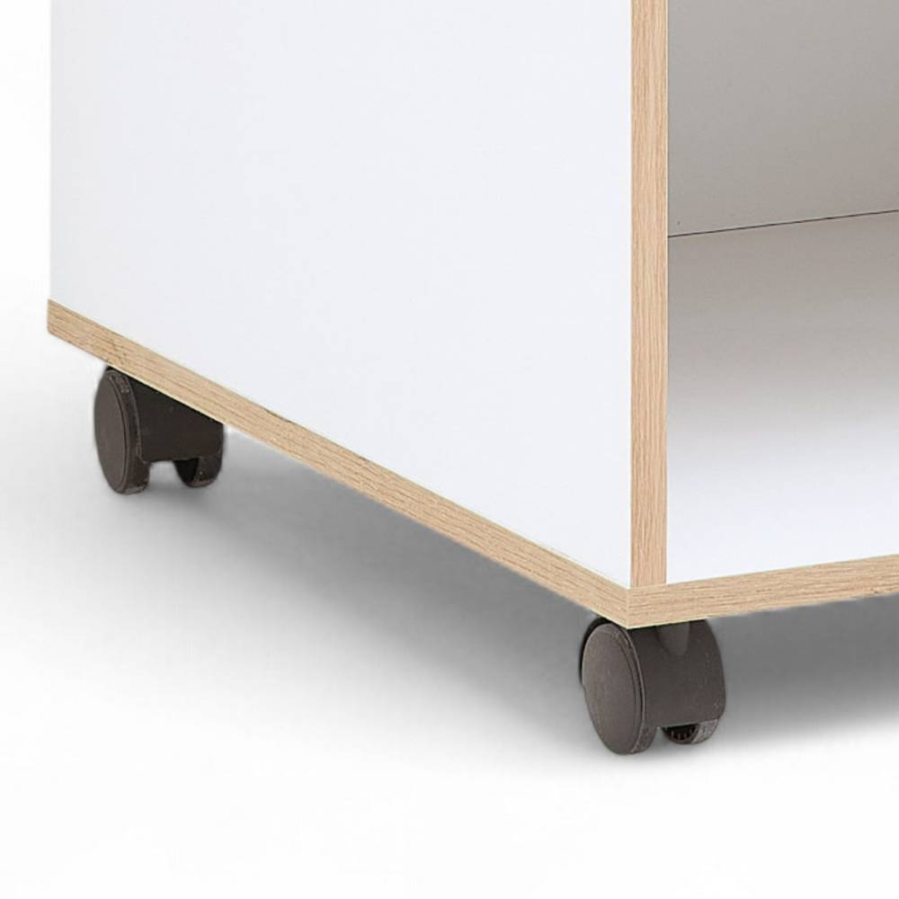 Office Rollcontainer in Weiß und Eiche - Anesto