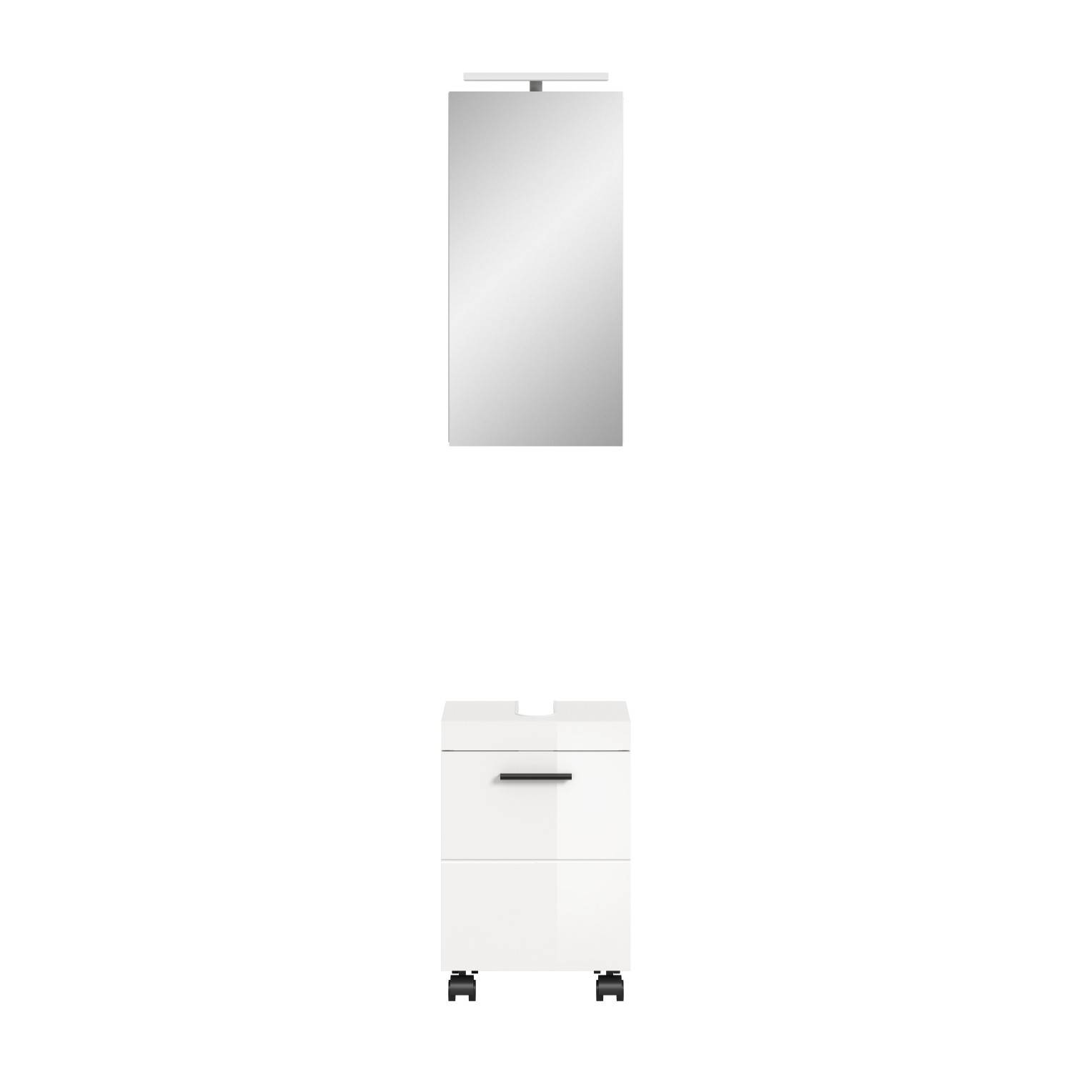 Schlanker Badspiegelschrank mit mobilem Unterschrank - Etna (zweiteilig)