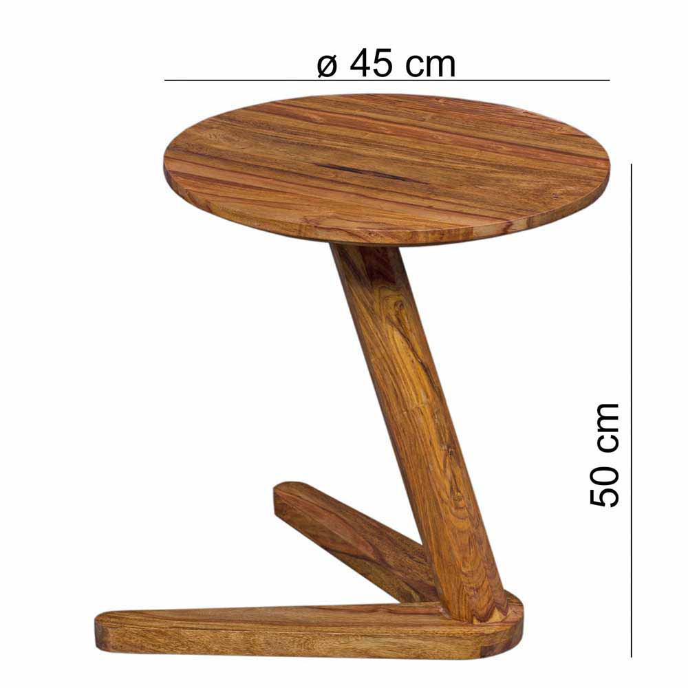 Holz Designertisch Jamsons mit Tischplatte rund