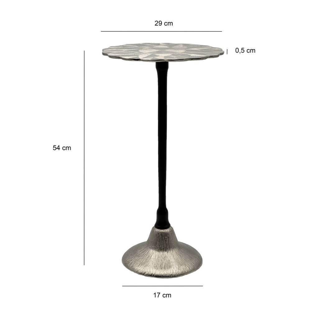 Metall-Beistelltisch mit Blüten-Design Maße und detaillierte Abmessungen – Damrag