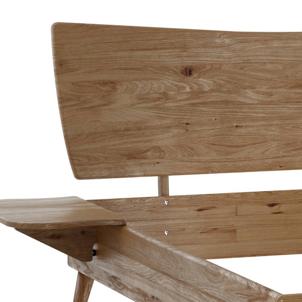 Wildeiche-Bett mit Holz-Kopfteil - Plural