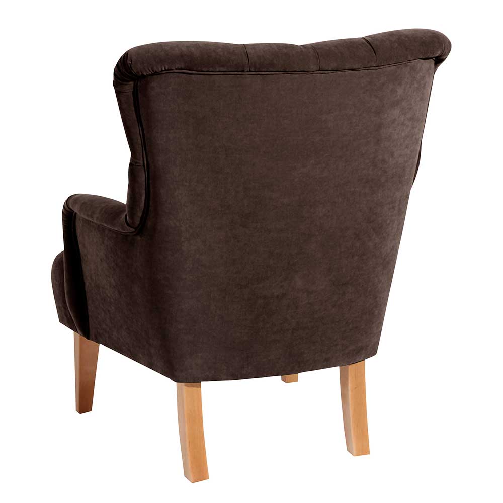 Brauner Sessel im modernen Vintage Look - Zaparony