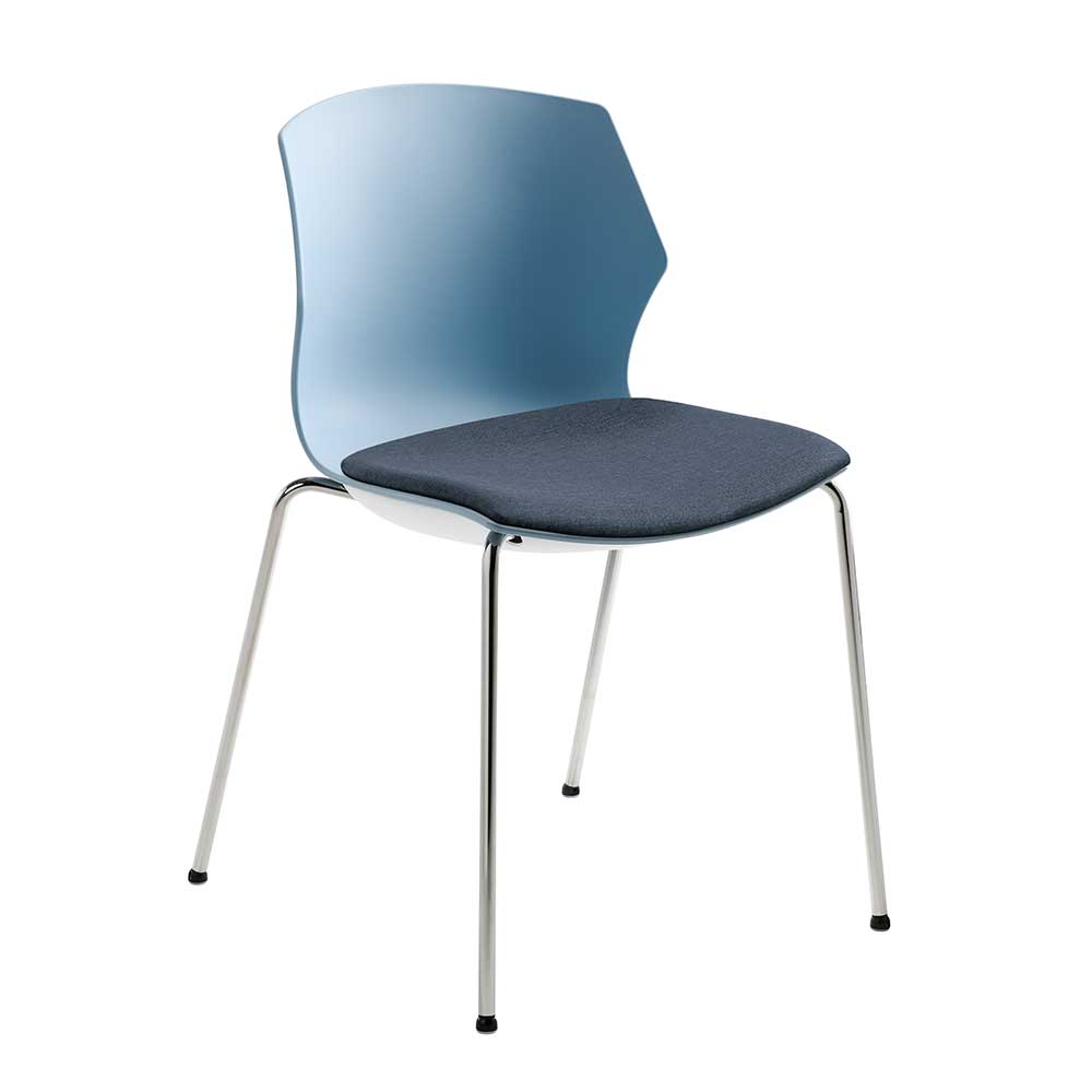 Stapelbarer Schalensitz Stuhl in Blaugrau - Libertona