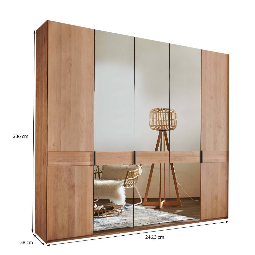 5-türiger Schlafzimmerschrank in Erle teilmassiv - Murray