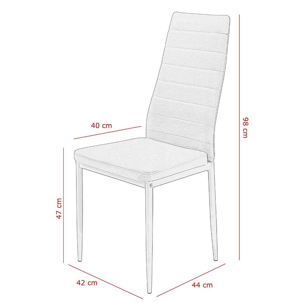 Esstisch Stühle in Schwarz & Alu - Kyperia (2er Set)