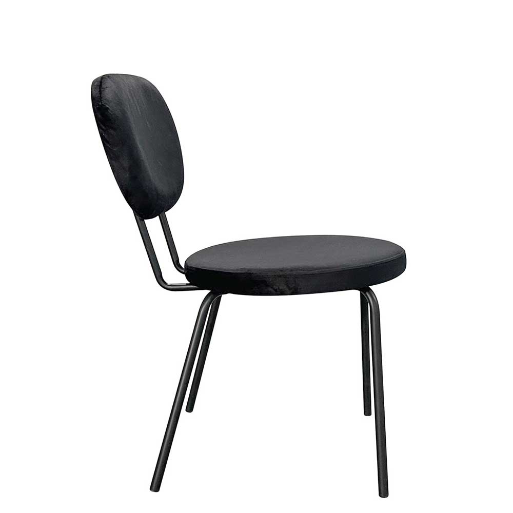 Samt Polsterstühle in Schwarz - Siao (2er Set)