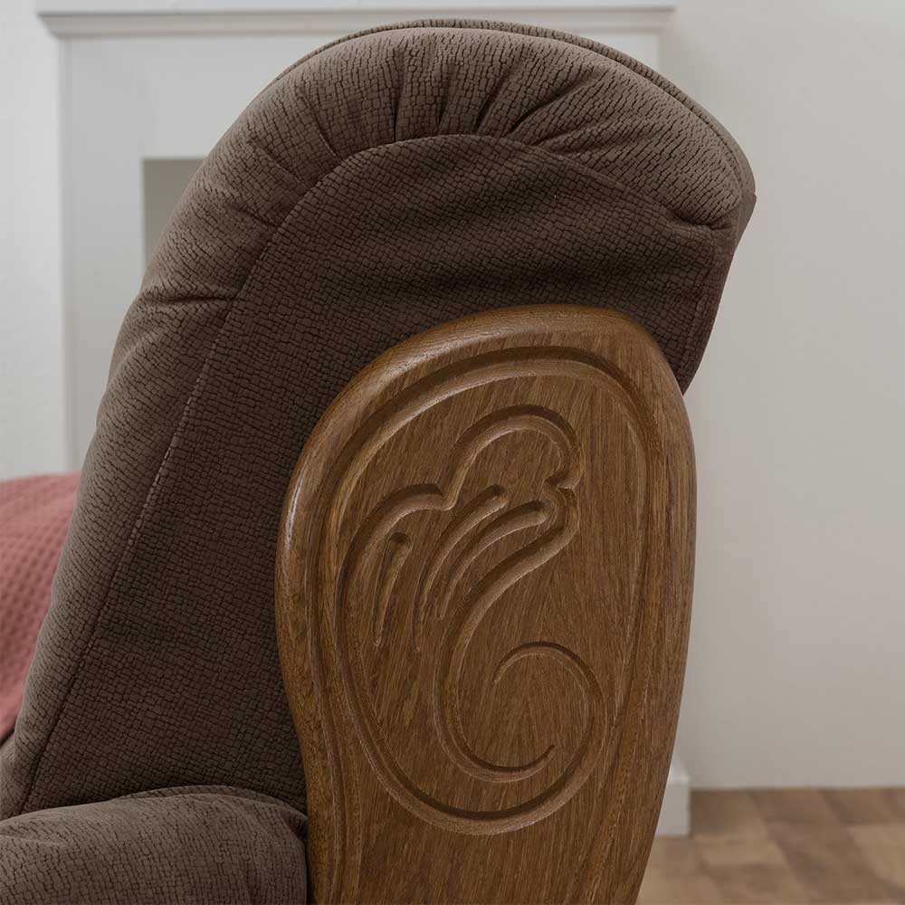 Sofa in Braun Bezug aus Flockstoff - Erulina