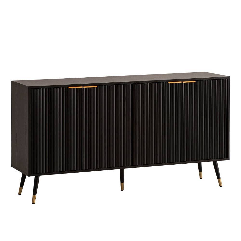 4-türiges Sideboard in Schwarz und Gold - Vacca