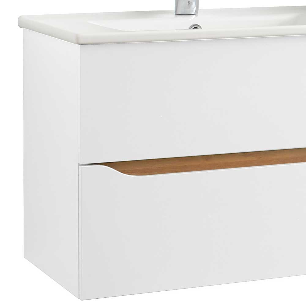 Waschplatz und Midischrank Set - Zenata (dreiteilig)