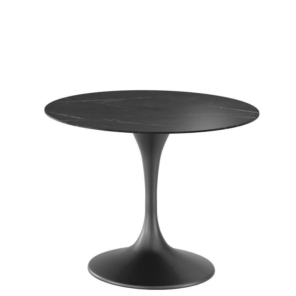 Esszimmertisch aus Keramik in Marmoroptik Schwarz - Lavillos