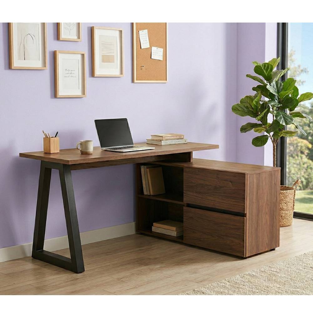 Industrial Chic Schreibtisch mit Anbauregal - Melica