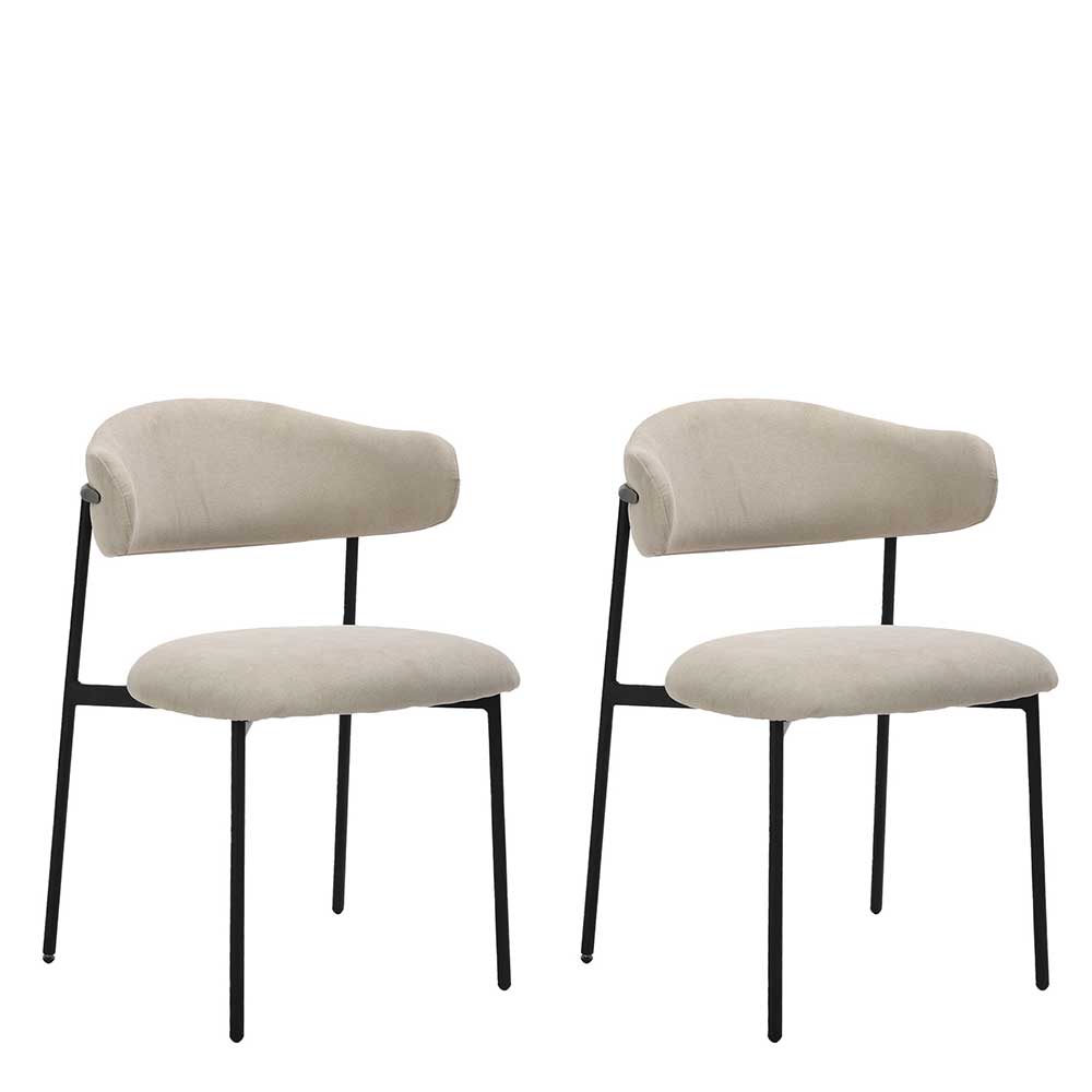 Polsterstühle in Taupe Strukturstoff - Filmau (2er Set)