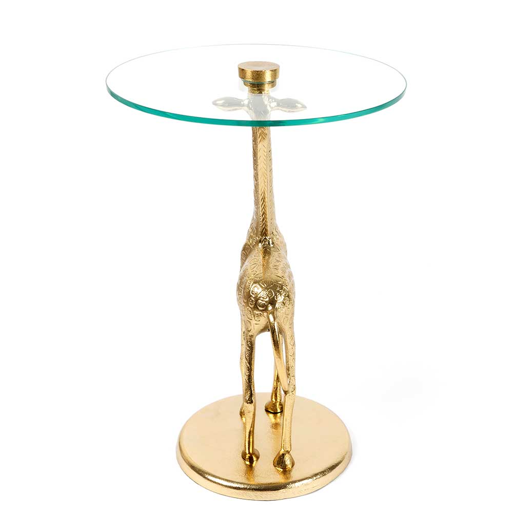 40x58x40 Glastisch mit Design Gestell Giraffe - Tujamy