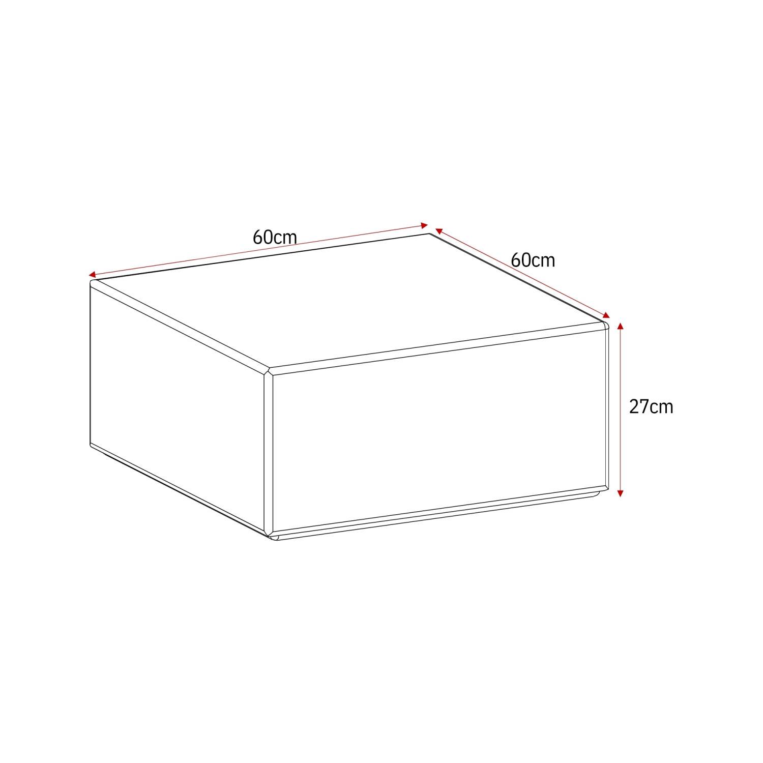 Quadratischer Couchtisch in Cremefarbe mit Maßen 60x60x27cm – Carloletta