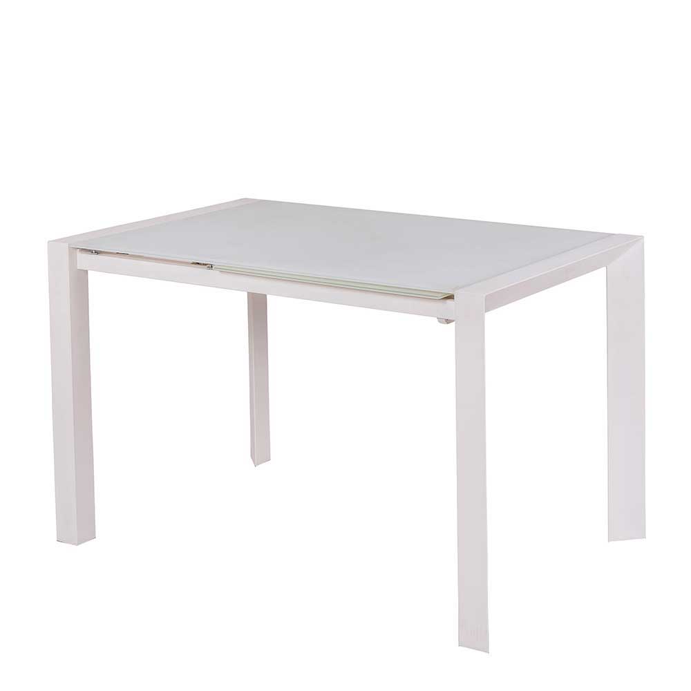 Vergrößerbarer Tisch mit Glasplatte Fly in Weiß