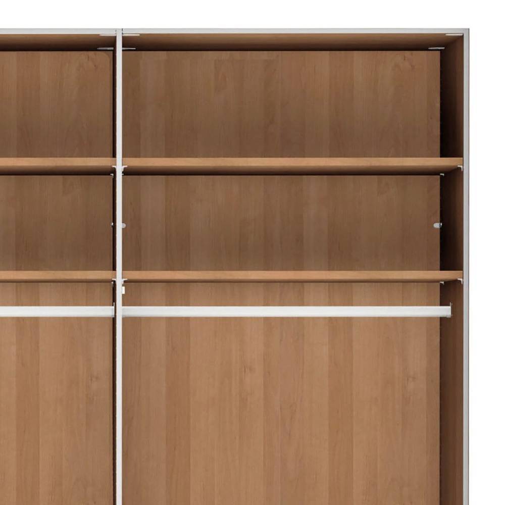 Teilmassiver Kleiderschrank in Eiche Bianco - Yanicas