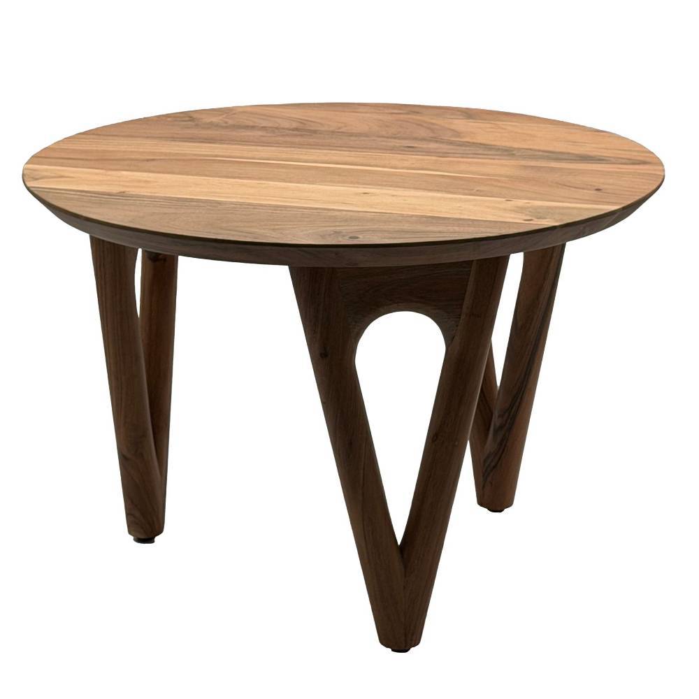 Eleganter Design-Wohnzimmertisch aus Akazie Massivholz mit markanten Beinen – Spika