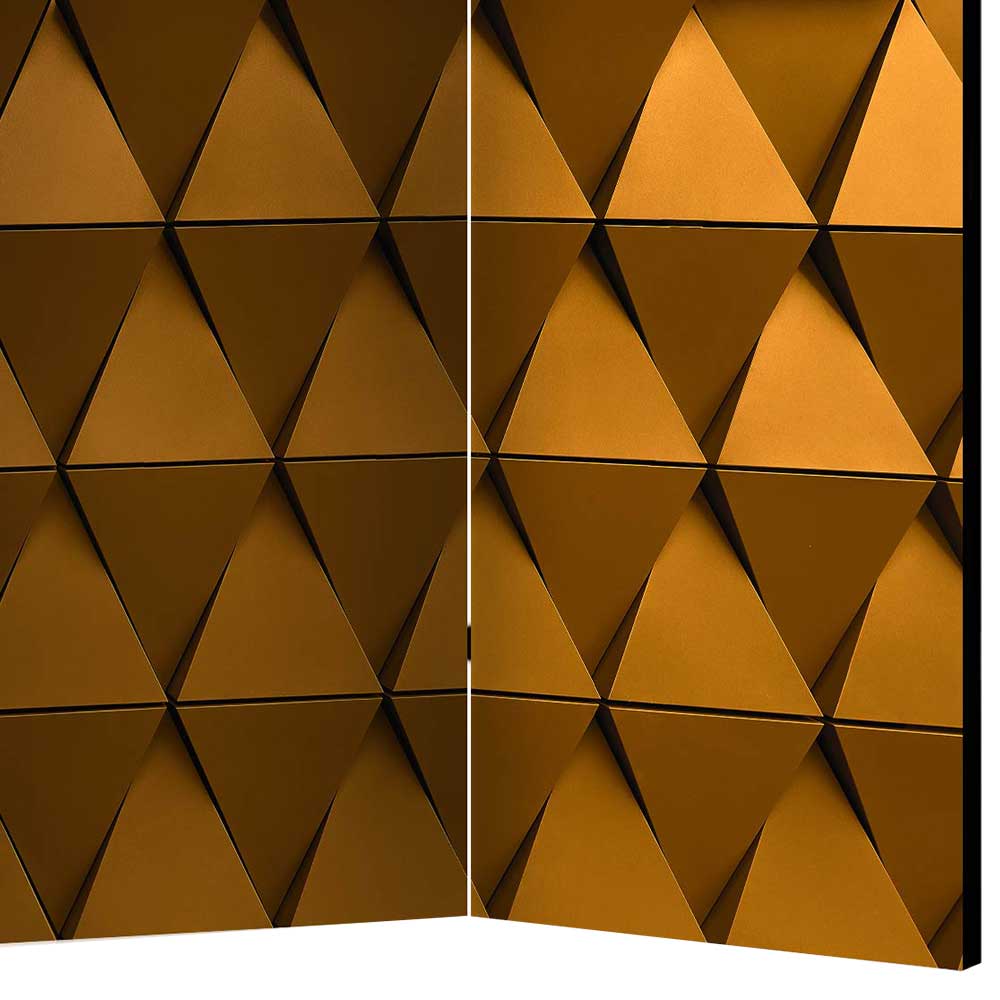 Faltbarer Leinwand Raumteiler in Gold - Adda