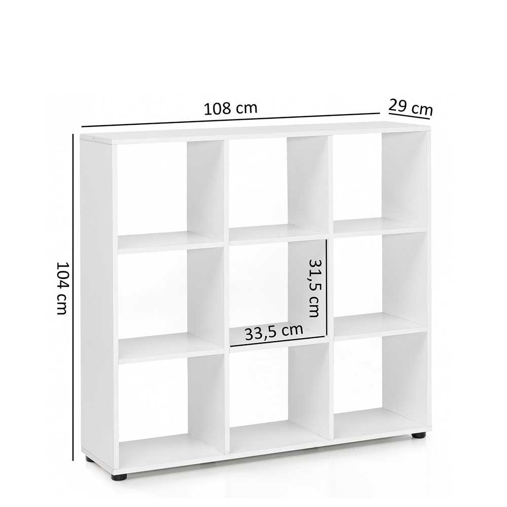 Regal mit 9 Fächern offen in Weiß Claas 108 x 104 cm