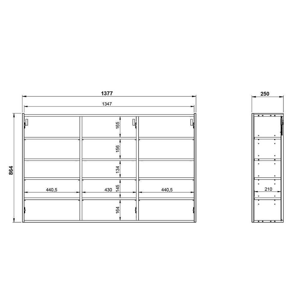 Flurschrank und Spiegel Kombi - Cuyano (zweiteilig)
